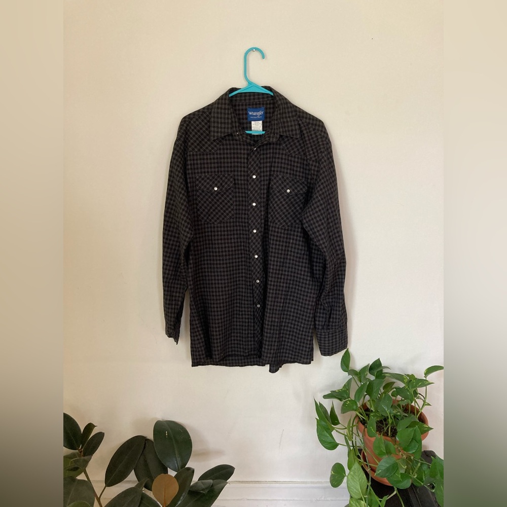 Wrangler Western Shirt Vintage checkered Pearl Button Large/Xl